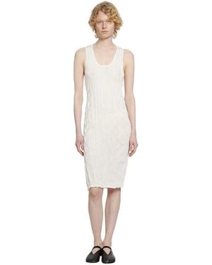 TOTEME Crinkled Knit Tank Dress - White