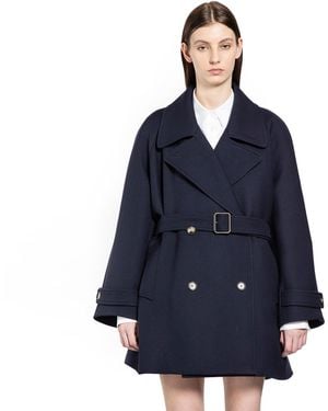 LOEWE 20ss look5 wool navy trench coat