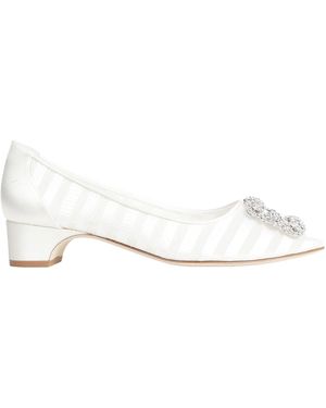 Manolo Blahnik Hangisi Bar Court Shoes - White