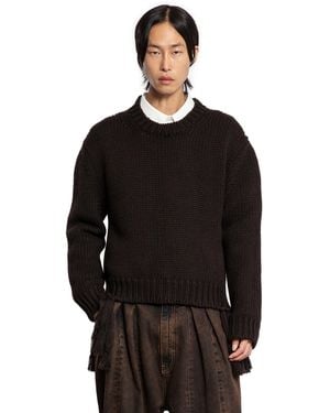 Hed Mayner Sweater With Fringes - Black