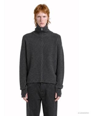 Lemaire Zipped Cardigan - Black