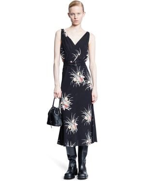 Prada Printed Sablé Dress - Blue