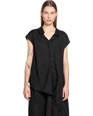 Forme D'expression Reclined Sleeveless Shirt - Black