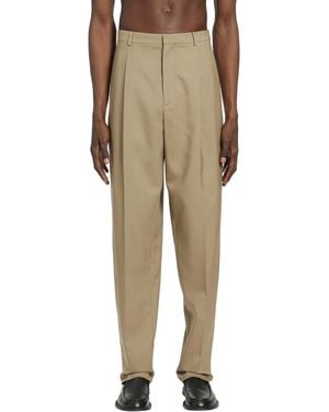 Saint Laurent Slim Fit Tailored Trousers - Natural