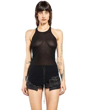Rick Owens Temple Basic Rib Tank - Black