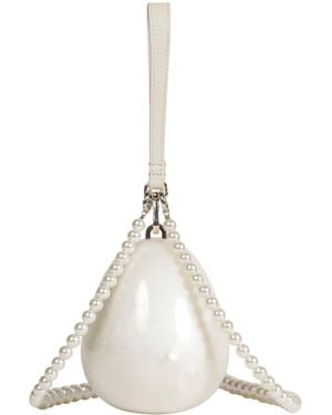 Simone Rocha Pearl Crossbody Egg Bag - White