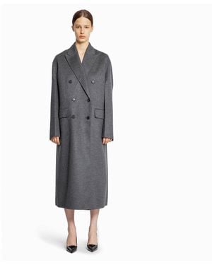 Prada Wool Cashmere Double-Breasted Overcoat - Grey