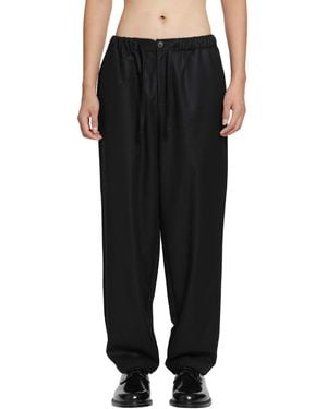 ROSE BURRITO Wool Flannel Pyjama Trousers - Black
