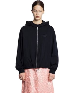 Prada Reversible Zip-Up Hoodie - Black