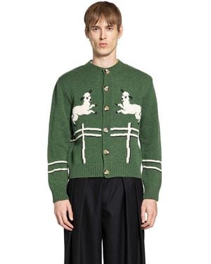 S.S.Daley Cyril Lamb Motif Cardigan - Green