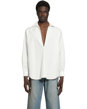 Ssstein Suvin Cotton Oversized Skipper Shirt - White