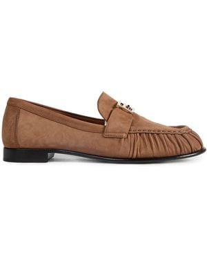 Fendi Suede Baguette Loafers - Brown
