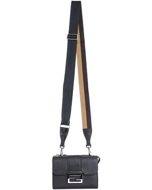 Fendi Double Baguette Leather Bag - White