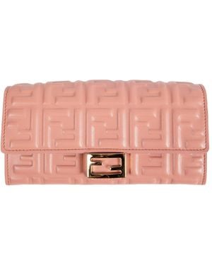 Fendi Ff Nappa Baguette Chain Wallet - Pink