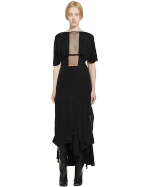Yehuafan Crepe De Chine Dress - Black