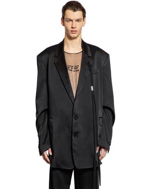 Ann Demeulemeester Anthoon High-comfort Blazer In Cady Satin - Black