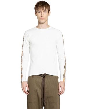 Kapital 20/- Jersey Crew-Long Tee (Concho Belt Sleeves) - White