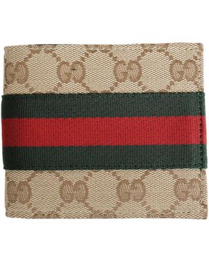 Gucci Bi-Fold Wallet With Web - Green