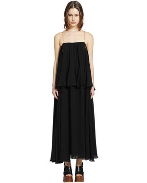 Chloé Silk Georgette Sleeveless Dress - Black