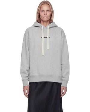 Jil Sander Logo Hoodie - Gray