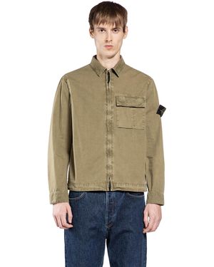Stone Island 1200008 'Old Effect' Overshirt - Green