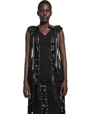 Simone Rocha Unraveling Ribbon Portrait Top - Black