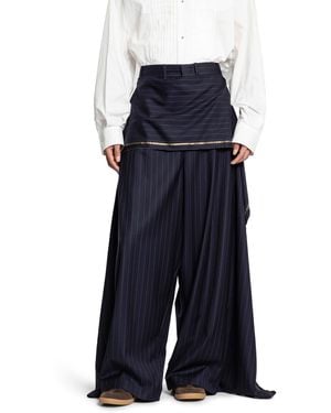Hed Mayner Pantaloni A Gamba Larga A Righe - Blue
