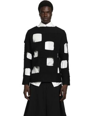Comme des Garçons Cut-Out Cotton Nylon Sweater - Black