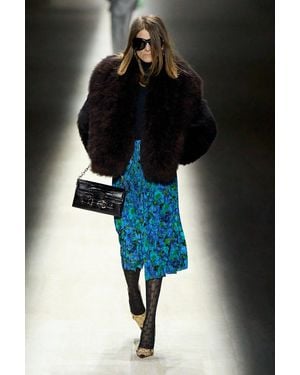 Gucci Flora Pleated Midi Skirt - Black