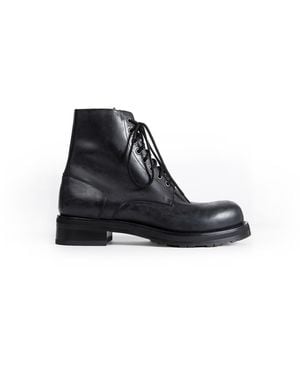 The Row Lug Sole Lace-Up Boots - Black