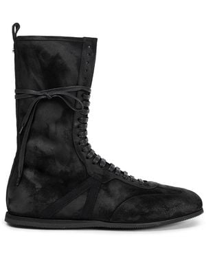 Ann Demeulemeester Fides High-Top Boxing Trainers - Black