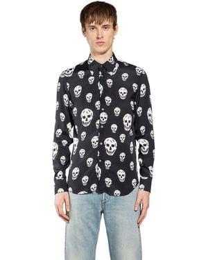 McQueen Skull Print Shirt - Black