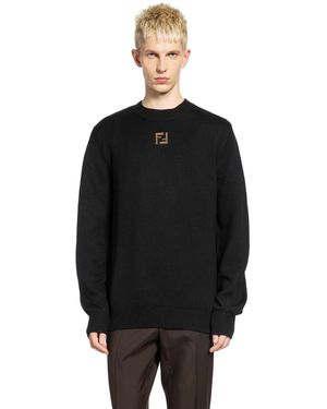 Fendi Corduroy Ff Wool Jumper - Black