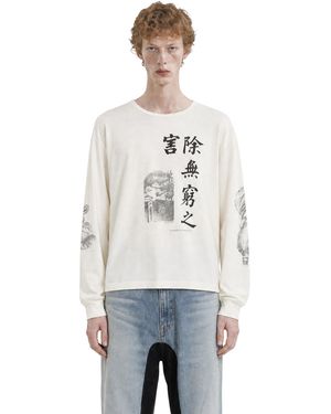 Marking Distance Poppy Long Sleeve Tee - White