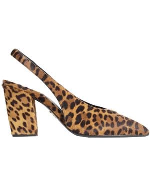Prada Leopard Print Slingback Court Shoes - Metallic