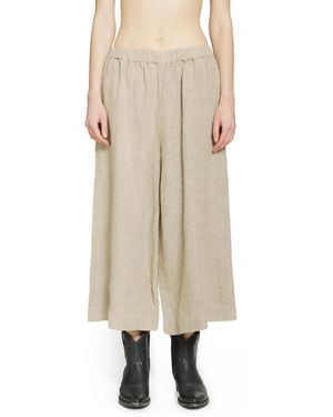 Comme des Garçons Cropped Linen Trousers - Natural