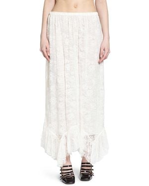 Chloé Ruffled Midi Skirt - White