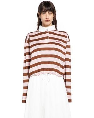 Prada Bayadère Cropped Polo Shirt - Red