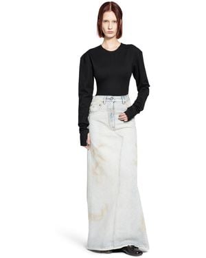 MM6 by Maison Martin Margiela Long Sleeve Bodysuit With Hand Gaiters - Black
