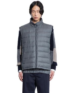 Thom Browne Down Filled Super 120's Twill Ski Vest - Blue