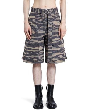 Jil Sander Camouflage Cargo Shorts - Grey