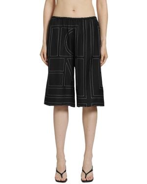 TOTEME Monogram Silk Pj Culottes - Black