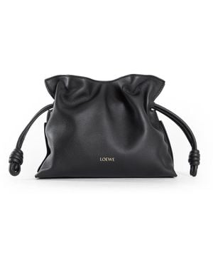 Loewe Mini Flamenco Clutch In Nappa Calfskin - Black