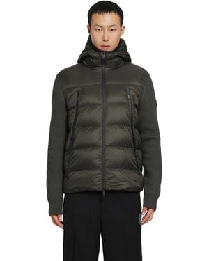 Moncler Padded Wool Zip-Up Cardigan - Black