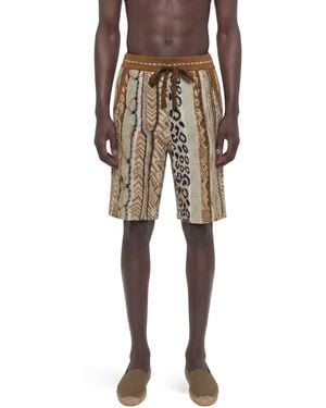 Laneus Graphic Knit Shorts - Natural