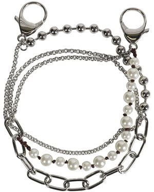 Marni Metal And Faux-Pearls Charm Wallet Chain - Metallic