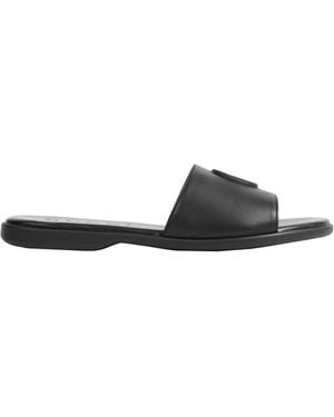 Gucci Double G Leather Sandals - Black