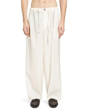 ROSE BURRITO Wool Pajama Pants - White