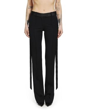 The Attico Gabardine Straight Leg Trousers - Black
