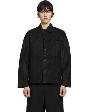 Transit Marbled Lambskin Jacket - Black